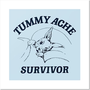 Tummy Ache Survivor Tummy Ache Meme Vintage Cartoon Posters and Art